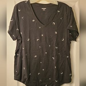 Gray Old Navy Short Sleeve Tee with Celestial Pattern Size XL Tall